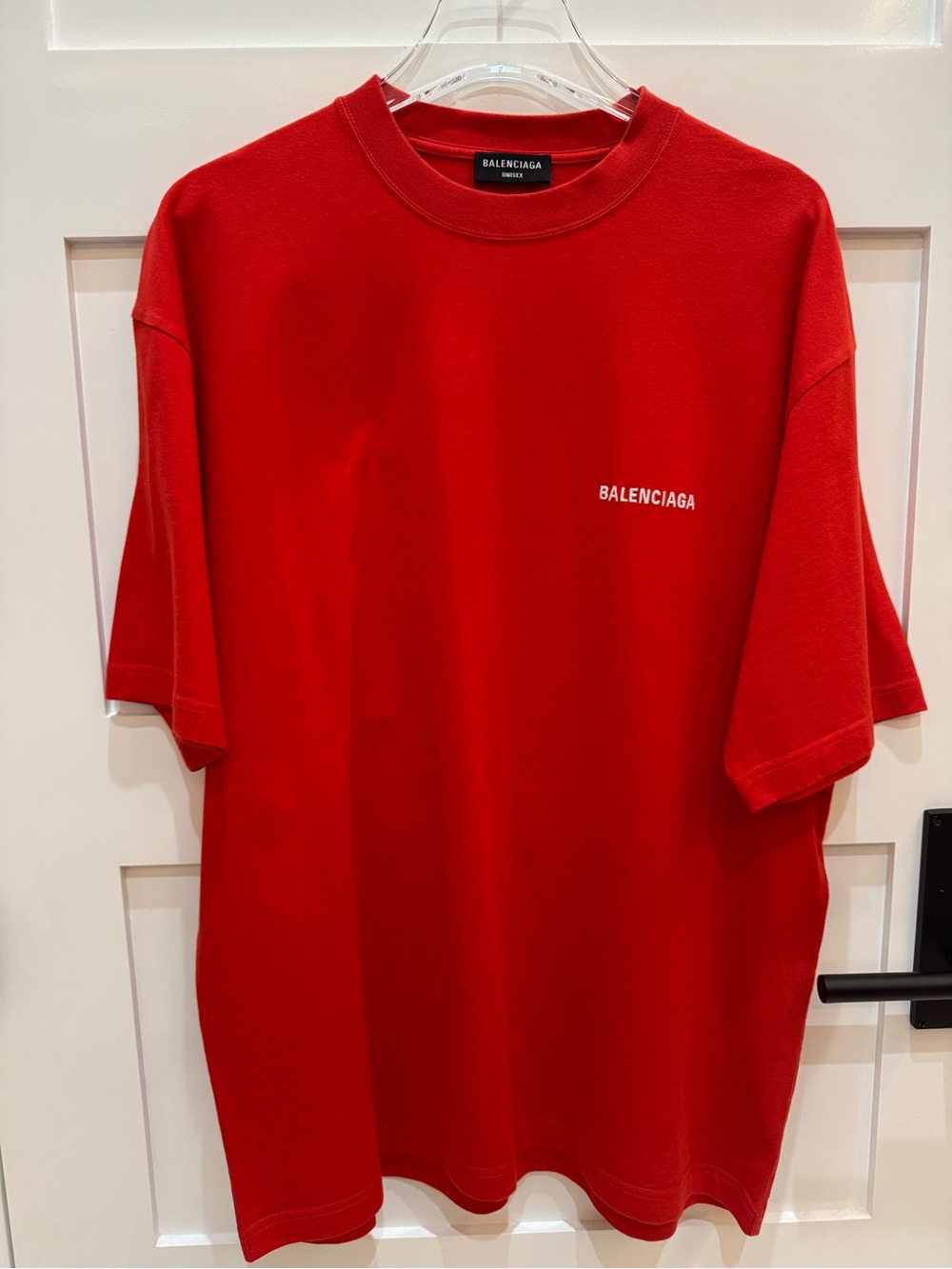 Balenciaga Red Short-Sleeve Logo Tee